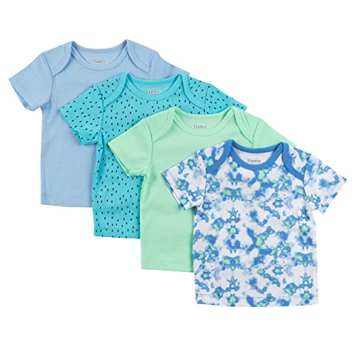 Image of Hanes Baby T-Shirt, Flexy Soft Stretch Shirt, Expandable Shoulder, 4-Pack