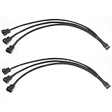 Gavemi Fan Splitter, PWM 4 Pin PC Case Fan Splitter Adapter Cable Compatible 3 Pin Fan, 12.6 inches
