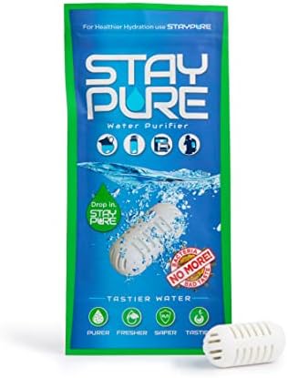 StayPure- 250 Gallon Portable Water Filter, Perfect for Travel, Camping, Water Bottle, Pitcher - Alkaline - Long-Life (6 Months)