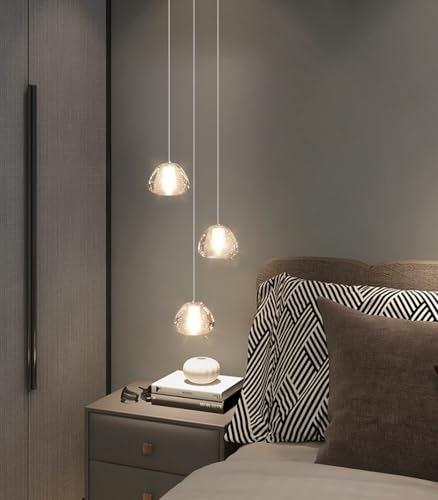 Image of Modern Chandelier Crystal Pendant Light for Kitchen Island Dining Room Bedroom Hallway Silver