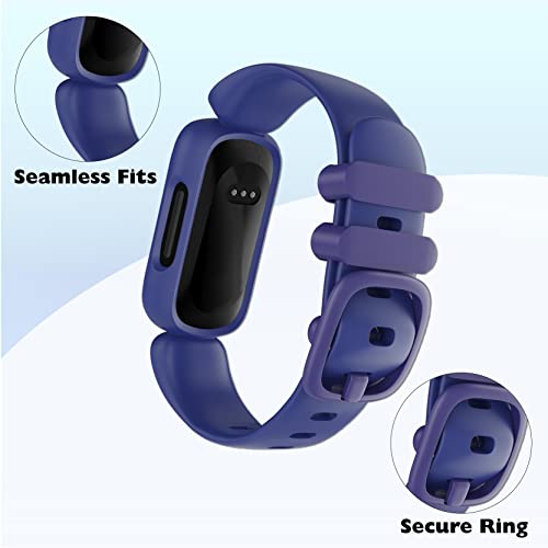 Vanet Pulseiras esportivas de substituição coloridas de silicone macio compatíveis com Fitbit Ace 3