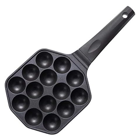 Takoyaki Grill Pan,14 Holes Nonstick Takoyaki Grill Pan Cooking Baking Mold Tool for Making Poffertjes Pancake Balls,Thai Kanom Krok and Other Small Desserts,1.57" Hole Diameter Cover