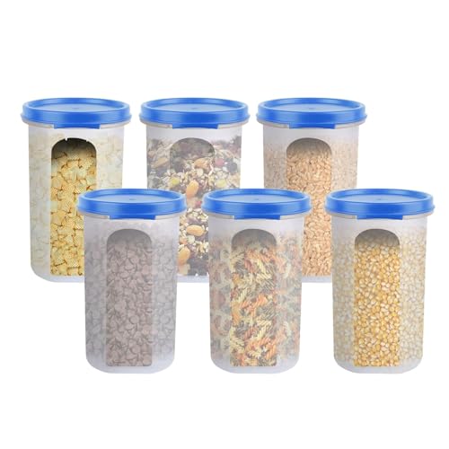 Image of RIOMAX Plastic Kitchen Storage Containers /Round Storage Container with Removable Lid /Fridge Storage Container /Fridge Organizer /Freezer Storage Containers (500ML, Pack of 6)