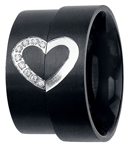 etNox hard and heavy Dark Romance Unisex Anillo Negro acero inoxidable etNox hard and heavy Dark Romance Unisex Anillo Negro acero inoxidable