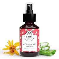 Catly® Wundspray Katze - 100ml - Natürliches Hygiene- und Wundspray für Katzen, Hilft bei der Katzenpflege, Spendet Feuchtigkeit & schützt die Haut mit Aloe Vera