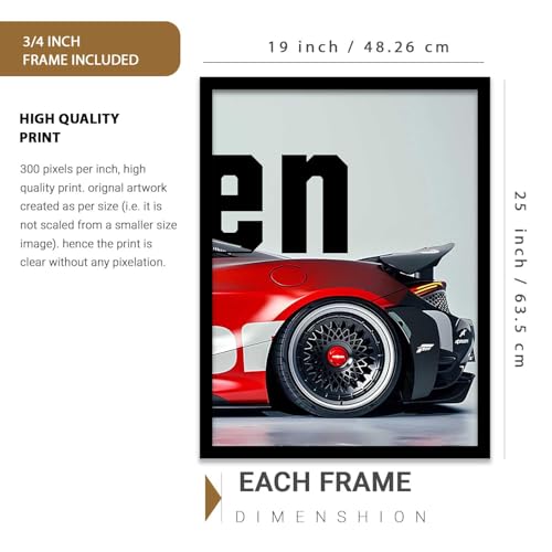 Image of HOTHOUSE Big McLaren Car Framed Posters Gift Items for Boys Room Wall Decoration Bedroom Living Room Office Studio Decor | Car Poster Frame for Wall Decor Set Of 3 Size(19X25 inch)