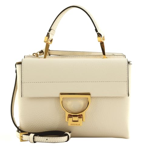 Sac bandoulière Coccinelle Arlettis femme cuir grainé blanc élégant