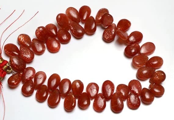 Sunstone perles poire briolettes lumineuses pour concevoir un bijou chargé d'âme