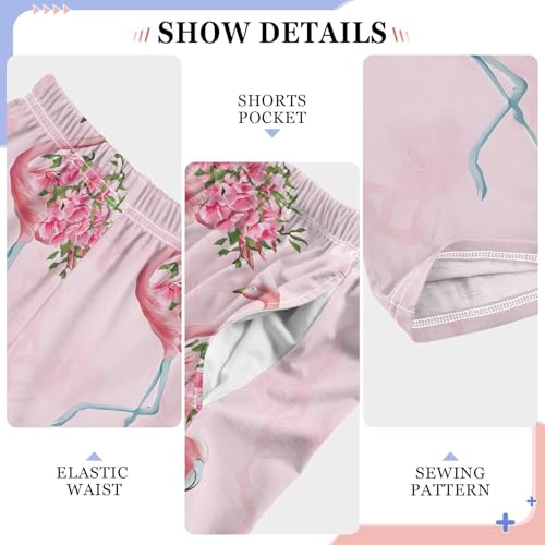ALAZA Flamingo Flower Blossom Floral Pajama Lounge Pants Long Sleep Pajama Bottoms with Pockets4