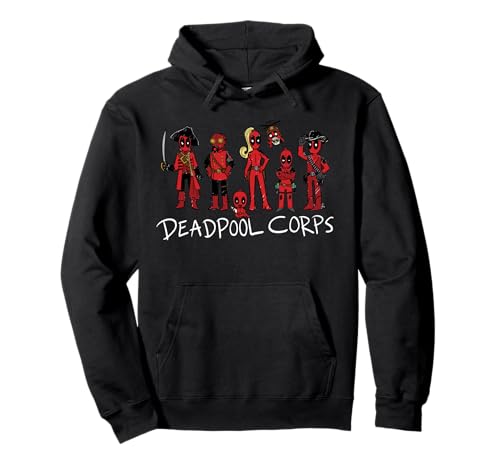 Marvel Deadpool & Wolverine Deadpool Corps Lineup Doodle Pullover Hoodie