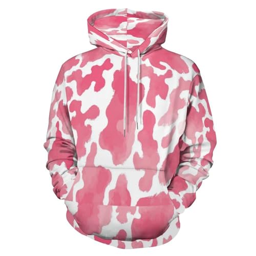 Sweat à capuche vache aquarelle imprimé 3D pour homme avec poche