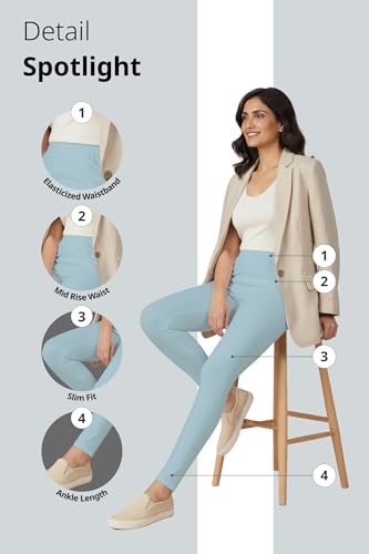 Image of Women's Cotton Lycra Ankle Length Leggings | Regular Rise, Soft 4 Way Stretch Fabric | Casual & Ethnic Wear