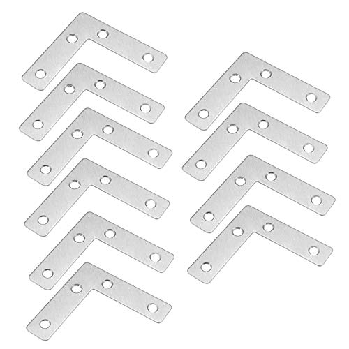 Povhhee 10 L-Shaped Stainless Steel Bracket Repair Bracket Reinforced Plates Bracket Furniture
