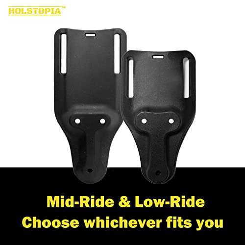 Mid Ride Ubl,Midride Universal Belt Loop Adapter With 2" Belt Slot,3-Hole Pattern, Attachment For Duty Holster Belt,Plain Black Finish,One Size #TOP3