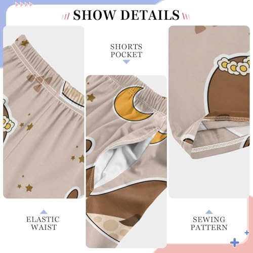 Whale Blue Brown Boys Pants Boys Athletic Pants Long Pant for Boywith Pockets Wide-Leg Size 6-14Y4