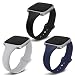 Kmasic Compatible Versa Bands（3-Packs）, Narrow Slim Soft Silicone Small Replacement Wristband for Versa/Versa Lite Edition Women Men, Gray/Black/Navy, Small