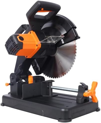 15-Amp Heavy Duty 14 Inch Metal Cutting Chop Saw W/ 14 Inch Carbide-Tipped Blade Premium Multi-Material Cut-Off Chop Saw with Carbide-Tipped Metal-Cutting Saw Blade,ETl certificate. (Black + Steel)