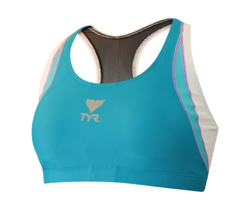 TYR Multisport Women's Splice Maxback Workout Bikini Top, Peacock, Extra Small
