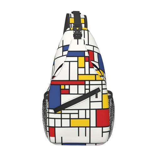 Abstract Pattern Stylish Men'S Messenger Bag - Durable Polyester, Huge Capacity & Adjustable Strap