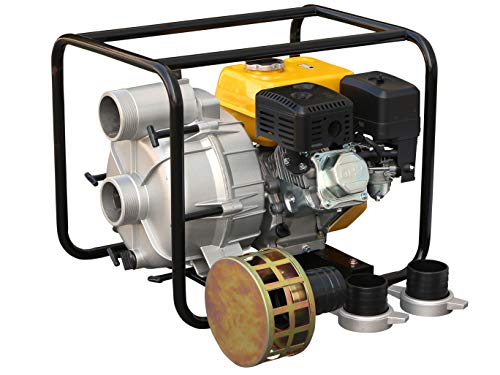 Rotek Schmutzwasser Motorpumpe mit 4-Takt Benzinmotor, 3 Zoll Anschlüsse, bis zu 50m³/h Förderleistung