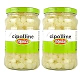 Lote de 2 botes de cristal de 1600 g de cipulrinas aromatizadas con vinagre de vino ideales para abrir, condimentos, primeros platos, recetas de varios tipos