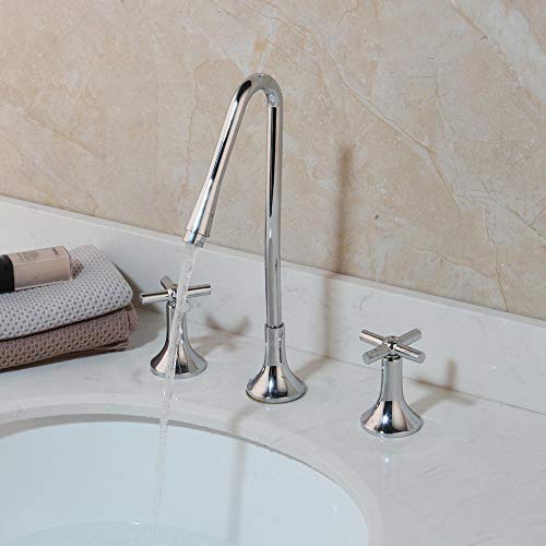 Mélangeur d'évier de salle de bain chromé 3 trous FANDIAO
