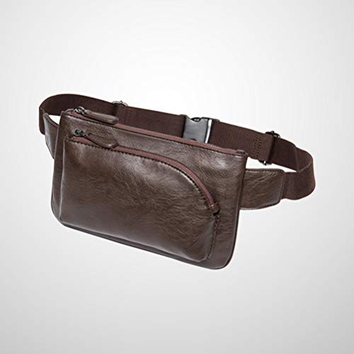 Pochete masculina de couro PU casual para treino esportivo pochete para viagem, escalada acampamento