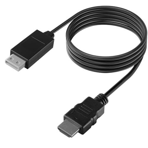 HOXIBSL 5ft WII to HDMI Converter Cable Adapter,for use with Full HD 1080P Devices with an HDMI Port,Compatible with WII,U,HDTV, Monitor (Black)