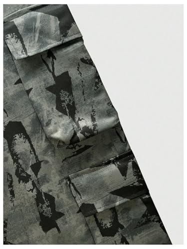 Men's Graphic Star Print Cargo Pants Baggy Drawstring Waist Streetwear4