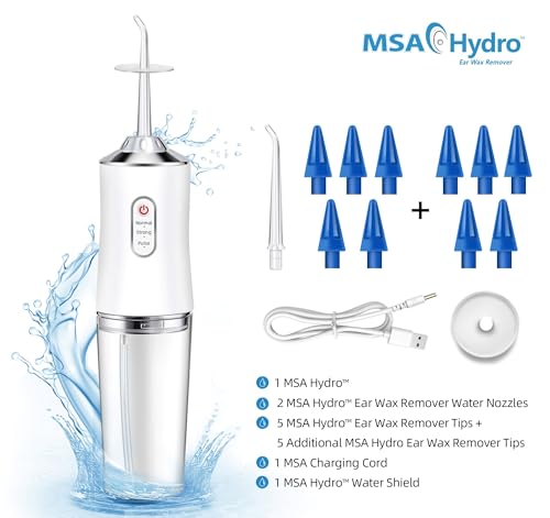 MSA Hydro Ear Wax Remover Kit, Safe, Quick and Effective Ear Cleaning, Gentle Ear Irrigation and Flushing, Adults and Children, Adjustable Water Pressure (Hydro Kit)