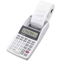 Sharp Druckender Mini-Tischrechner EL-1611V (großes 12-stelliges LCD Display, schwarz rote Druckfarben) Weiß