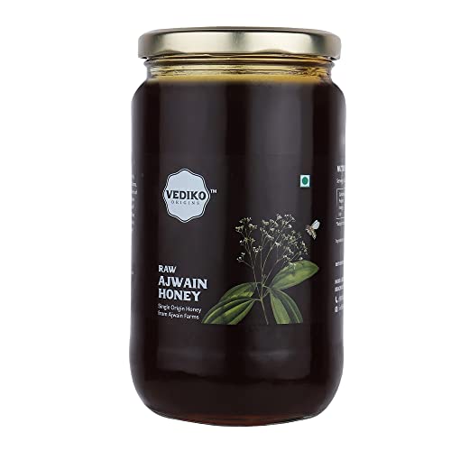 Image of Vediko Origins Organic Farm Fresh Raw Ajwain Honey (1 Kg) 100% Pure & Natural Uprocessed Single Origin Honey From Ajwain Farms | Helps In Fighting Infection | Chemical Free, No Sugar, No Adulteration