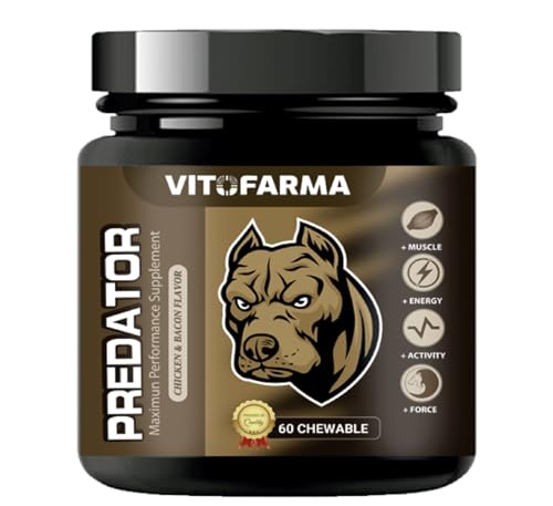 VITOFARMA Predator Muscle Builder Chewable Tablets for Dogs - Canine Dog Supplement for Muscle Gain - 60 tabs