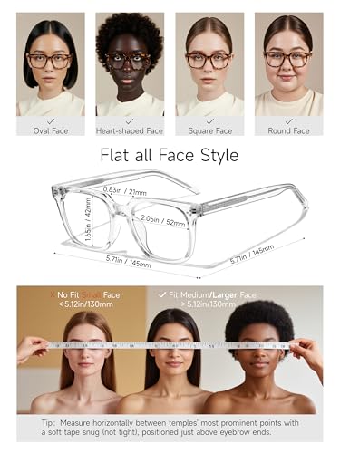 Image of Oversized Square Blue Light Glasses for Woman Men fashion Reduce Eyestrain Protection for TV /Computer /Gaming