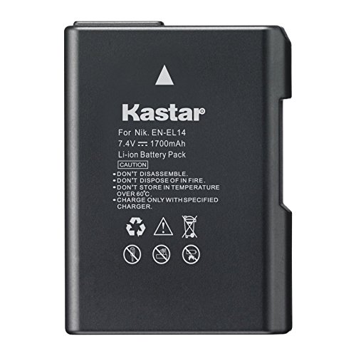 Kastar High Capacity Battery for Nikon EN-EL14 EN-EL14a MH-24, Nikon Coolpix P7000 Coolpix P7100 Coolpix P7700 Coolpix P7800 Nikon D3100 D3200 D3300 D3400 D5100 D5300 D5500 D5600 Df DSLR Camera