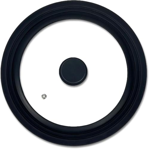 Homatz Universal Pots Pans Lid Fit for 26cm, 28cm, 30cm Cookware, Tempered Glass Lid - Cooking Pots Saucepan Frying Pan & Skillets Cover - Heat Resistant Silicon Rim & Knob (26/28/30 cm)
