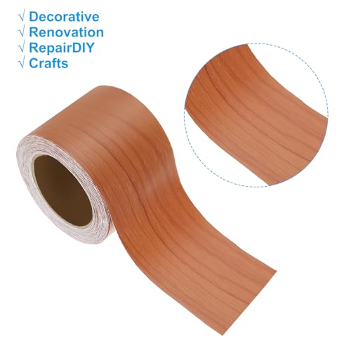 Image of PATIKIL Wood Grain Repair Tape 2in x33ft, Self Adhesive Realistic Textured Repair Tape Patch for Floor Door Table Cabinets Desk, Red Cherry