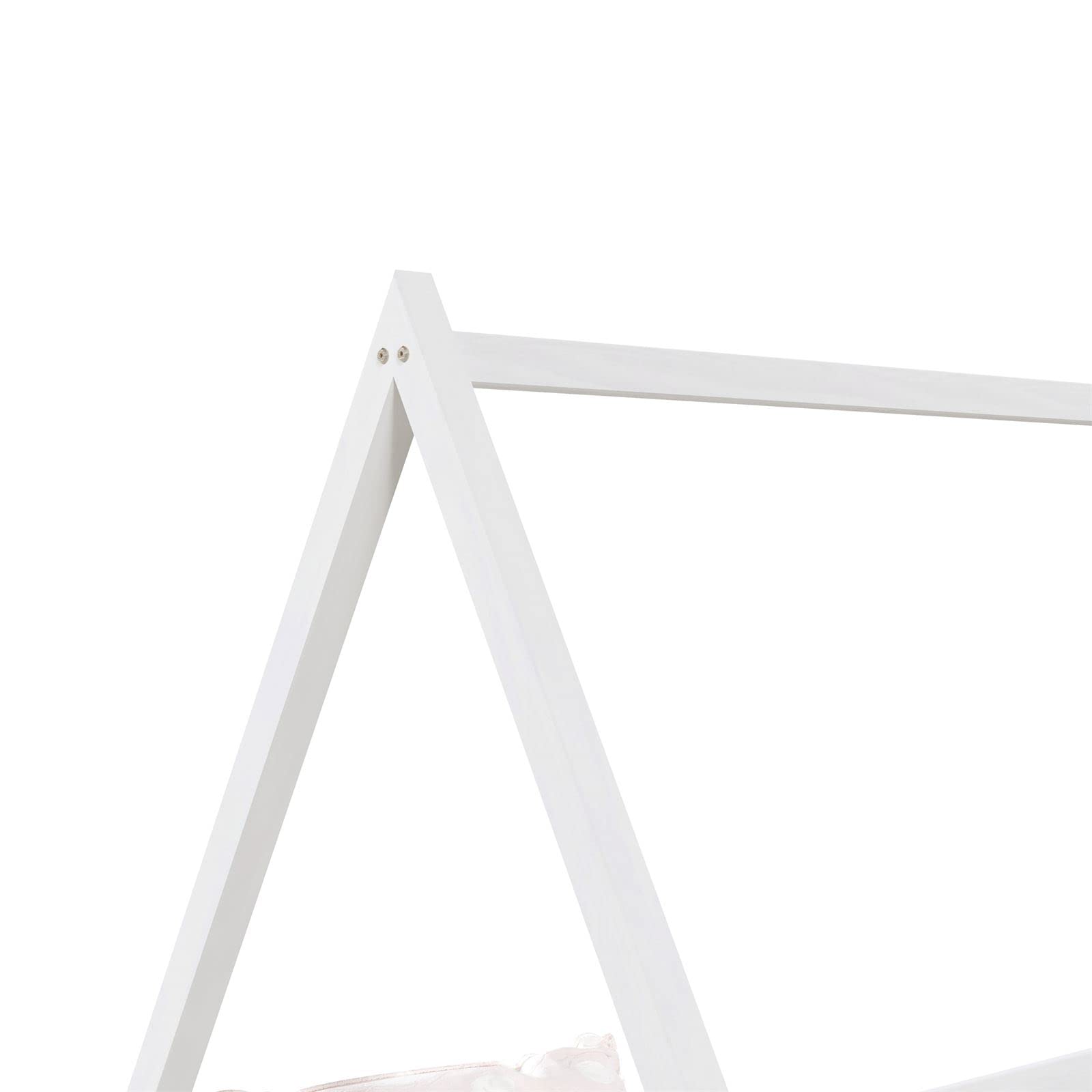 IDIMEX Lit cabane SILA 90x190 cm, lit Simple Enfant 1 Place Type Montessori, en pin Massif Blanc