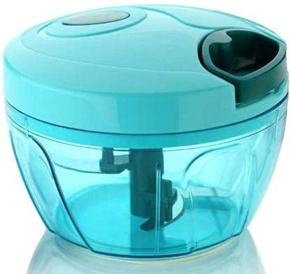 NEN WEBLINE Handy Mini Plastic Chopper Vegetable Cutter with 3 Blades and Pull Handle Fruit Cutter Fruit Chopper Chilly Chopper Onion Cutter (Multicolor)