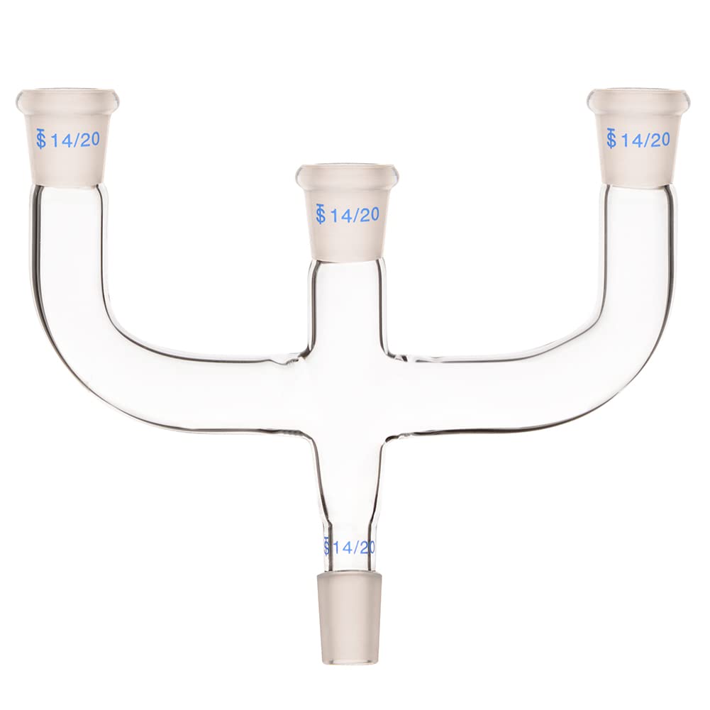 Labasics 4 Way Claisen Distillation Adapter with 14/20 Joints Connecting Adapter Lab Supply