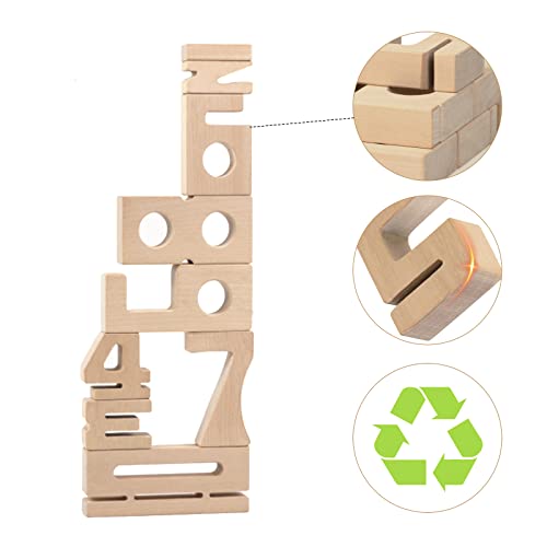 Lequmoc Number Blocks - Montessori Large Wooden Blocks Numbers 1-10, Learning Toys Toddlers, Preschool Learning Activities Montessori Wood Blocks Kids Ages 2-8 Boys And Girls #TOP5