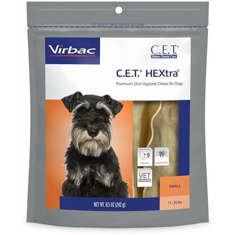 Virbac C.E.T. HEXtra Premium Oral Hygiene Chews for Dogs, 11-25 lbs, 8.5 Oz Cover