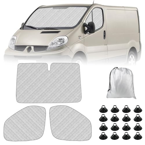 Pare-soleil voiture pliable isolant pour Renault Trafic, lot de 3 tapis thermiques