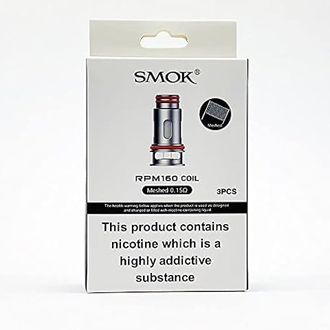 Smok RPM160 Replacement Coils Meshed 0.15ohm Pack of 3 No Nicotine Cover