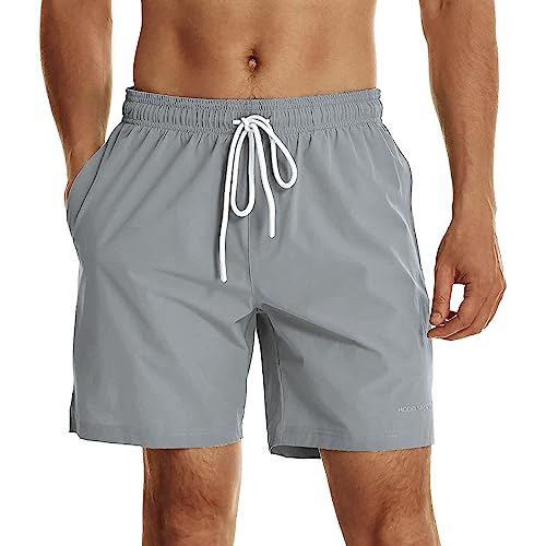 Image of HODOSPORTS Mens Swim Trunks 7 inch Quick-Dry Swim Shorts with Mesh Lining and Pockets