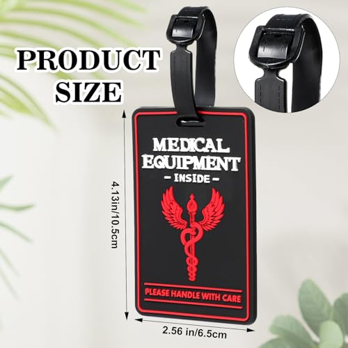 6 Pcs Medical Equipment Luggage Tag Device Tag with Detachable Plastic Strap for Luggage or Bags,Medical Respiratory Equipment & Supplies2