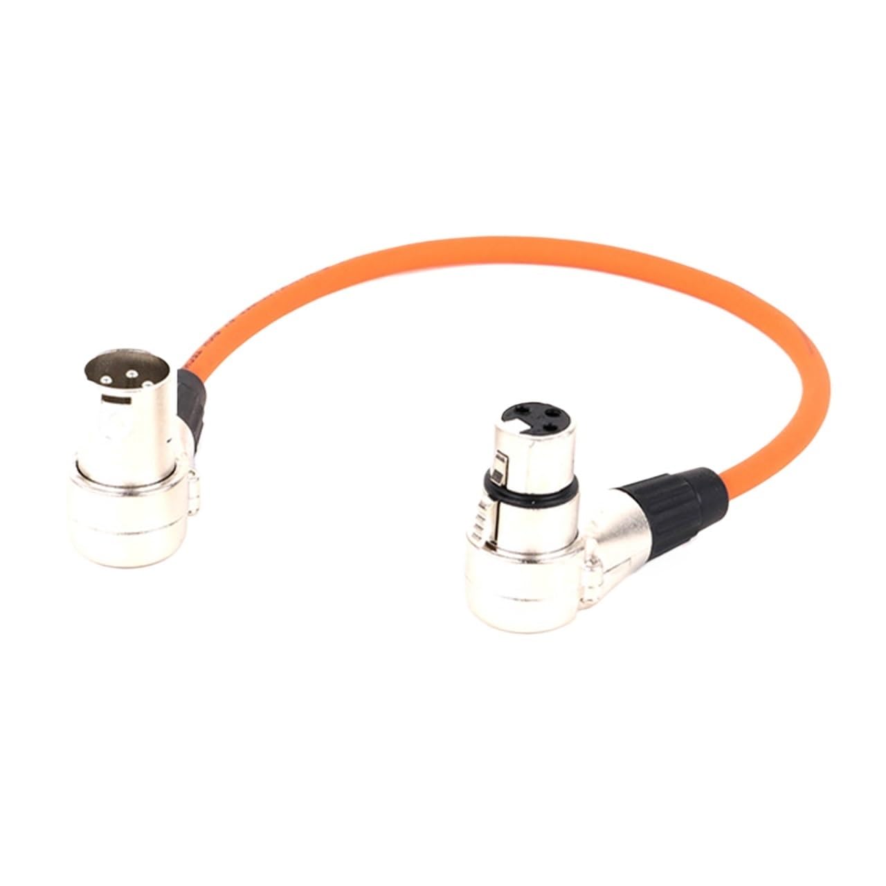 Symetryczny kabel XLR, wtyczka kątowa na gniazdo prostokątne, Pro 3-biegunowe złącze mikrofonowe 90 stopni do interfejsu audio lub miksera (pomarańczowy, 2 m)
