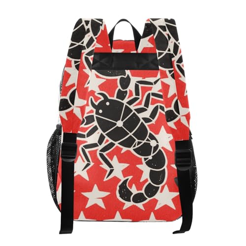 Flat Black Scorpions Stars Red White Clear Backpacks Clear Bookbags For Girls See Through Transparent Heavy Duty For3