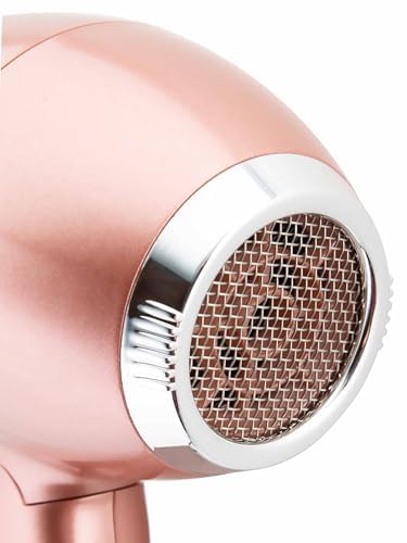 Elchim Mini Venetian Rose Gold - Asciugacapelli da viaggio, voltaggio universale, ultraleggero, piccolo e pieghevole; Dotato di un mini concentratore d’aria; mini diffusore incluso nella confezione