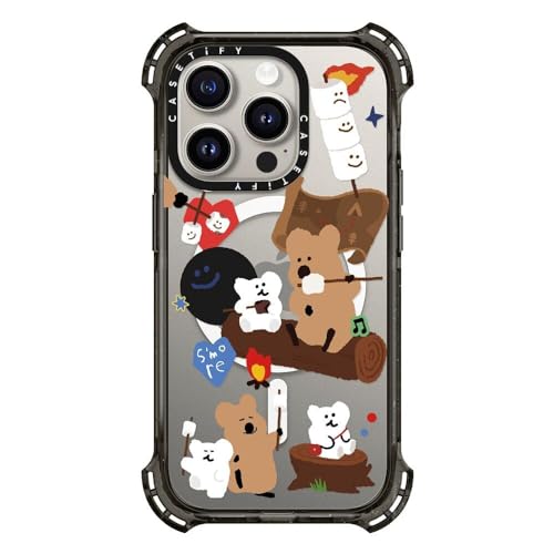 Coque iPhone 15 Pro MagSafe antichoc CASETiFY Bounce robuste noire